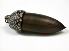 LV-2774 Lignum Vitae & Betelnut Acorn Pendant Box, Needlecase-SCREW CAP