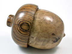 LV-2836 Black Locust Burl & Bocote Acorn Jewelry Box, Pill Box, Trinket Box-SCREW CAP