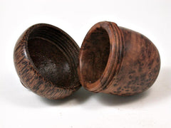 LV-2751 Thuya Burl & Red Palm Acorn Jewelry Box, Pill Box, Trinket Box-SCREW CAP