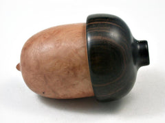 LV-3022 Turkish Briar Burl & Mun Ebony Acorn Pill Holder, Ring Box, -SCREW CAP