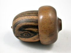 LV-3139 Bocote & Greenheart Acorn Pill Box, Jewelry, Engagement Ring Box-SCREW CAP