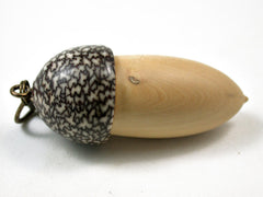 LV-3116 French Boxwood & Betelnut Acorn Box, Pill Holder, Compartment Pendant-SCREW CAP
