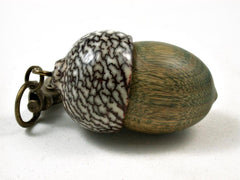 LV-3002 Verawood & Betelnut Acorn Box, Pill Holder, Compartment Pendant-SCREW CAP