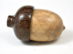 LV-2749 Coffee Burl & Coconut Palm Acorn Jewelry, Ring Box, Pill Box-SCREW CAP