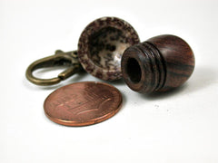 Reserved for Meryl: LV-3071 Desert Ironwood & Betelnut Acorn Box, Pill Holder, Compartment Pendant-SCREW CAP