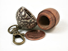 LV-2964 Japanese Sugi & Betelnut Acorn Box, Pill Holder, Memorial Pendant-SCREW CAP