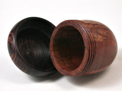 LV-2757 Logwood Burl & Cocobolo Acorn Jewelry Box, Pill Box, Trinket Box-SCREW CAP