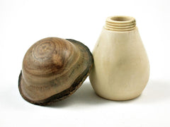 LV-2533 Holly & Japanese Pagoda Tree Wooden Mushroom Threaded Box, Urn-SCREW CAP