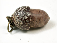 LV-2932 Acorn Pendant Box, Pill Fob from Balau Burl & Betel Nut-SCREW CAP