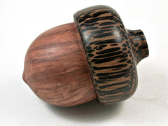 LV-2992 Redwood Burl & Black Palm Acorn Pill Box, Engagement Ring Box-SCREW CAP