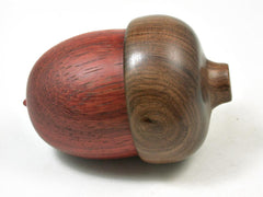 LV-3032 African Padauk & Tamboti Acorn Pill Box, Jewelry, Engagement Ring Box-SCREW CAP