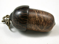 LV-3121 Pollyana Burl & Black Palm Acorn Box, Pill Holder, Compartment Pendant-SCREW CAP