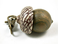 LV-3171 Verawood & Betelnut Acorn Box, Pill Holder, Compartment Pendant-SCREW CAP