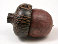 LV-2941 Wooden Acorn Jewelry, Ring Box, Pill Box from Red Mallee Burl & Black Palm-SCREW CAP