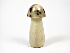 LV-2955 Holly & Raphia Palm Nut Threaded Mushroom Needlecase, Pill Box, Jewelry Box-THREADED