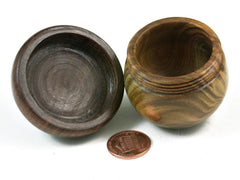 LV-2971 Verawood & Brown Ebony Wooden Acorn Jewelry, Ring Box, Pill Box-SCREW CAP