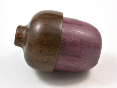 LV-2980  Purpleheart & Greenheart Acorn Pill Box, Engagement Ring Box-SCREW CAP