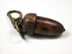 LV-3070 Snakewood & Ironwood Acorn Box, Pill Holder, Compartment Pendant-SCREW CAP