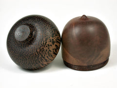 LV-2887 Camphor Burl & Black Palm Acorn Trinket Box, Keepsakes, Jewelry Box-SCREW CAP