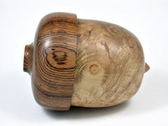 LV-2888 Black Locust Burl & Bocote Acorn Jewelry Box, Pill Box, Trinket Box-SCREW CAP