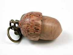 LV-2813 Yellow box Burl & Hala Acorn Pendant Box, Pill Fob, Secret Compartment-SCREW CAP
