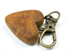 LV-2232 Texas Agarita Burl Wooden Heart Charm, Keychain, Wedding, Valentine Gift-HAND CARVED