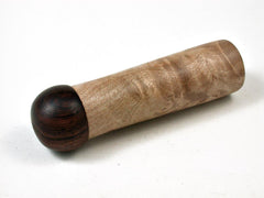 LV-2682 Maple Burl & Ironwood Slim Box, Toothpick Holder, Needle Case-SCREW CAP