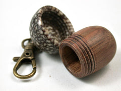 LV-3110 Mt. Mahogany & Betelnut Acorn Box, Pill Holder, Compartment Pendant-SCREW CAP