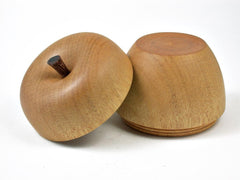 LV-2820 Wooden Apple Threaded Box Made from Yellowheart & Brownheart Stem-SCREW CAP