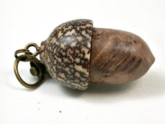LV-2932 Acorn Pendant Box, Pill Fob from Balau Burl & Betel Nut-SCREW CAP