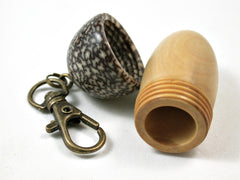 LV-3116 French Boxwood & Betelnut Acorn Box, Pill Holder, Compartment Pendant-SCREW CAP
