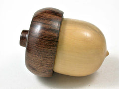 LV-3043 Feench Boxwood & Tamboti Acorn Pill Box, Jewelry, Engagement Ring Box-SCREW CAP