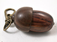 LV-3167 Cocobolo & Lignum Vitae Acorn Box, Pill Holder, Compartment Pendant-SCREW CAP