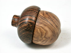 LV-2885 Wooden Acorn Jewelry, Ring Box, Pill Box Olive Burl & Bocote-SCREW CAP