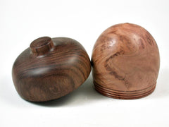 LV-2993 Red gum burl & Chechen Acorn Pill Box, Jewelry Box, Keepsake-SCREW CAP