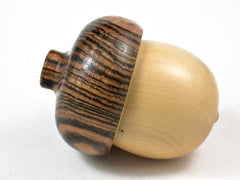 LV-2976 French Boxwood & Bocote Acorn Pill Box, Engagement Ring Box-SCREW CAP