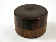 LV-3131  Cocobolo & Tamboti  Flat Pill Box, Ring Holder, Jewelry Box-SCREW CAP