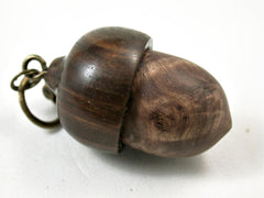 LV-3164 Papaturro Burl & Lignum Vitae Acorn Box, Pill Holder, Compartment Pendant-SCREW CAP