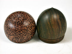 LV-2746 Verawood & Red Palm Acorn Jewelry, Ring Box, Pill Box-SCREW CAP