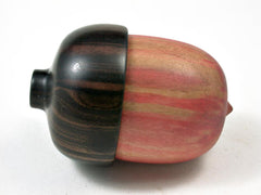 LV-3017 Flamed Box Elder & Mun Ebony Acorn Pill Holder, Ring Box, -SCREW CAP