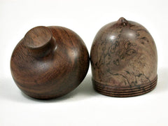 LV-2655 Papaturro Burl & Rosewood Acorn Jewelry, Pill , Trinket Box-SCREW CAP