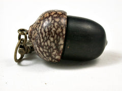LV-2909 African Blackwood & Betel Nut Acorn Pendant Box, Keychain, Pill Fob-SCREW CAP