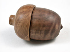 LV-2970 Curly Pyinma & Brown Malle Burl Wooden Acorn Jewelry, Ring Box, Pill Box-SCREW CAP