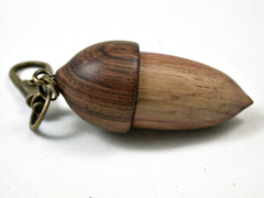 LV-3126 Tulipwood & Tamboti Acorn Box, Pill Holder, Compartment Pendant-SCREW CAP