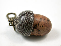 LV-3108 Cherry Burl & Betelnut Acorn Box, Pill Holder, Compartment Pendant-SCREW CAP