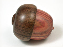 LV-2793 Tulipwood & Tamboti Acorn Jewelry, Engagement Ring Box, Pill Box-SCREW CAP