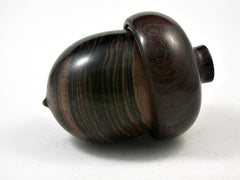 LV-2759 Mun Ebony & Burmese Blackwood Acorn Jewelry Box, Pill Box, Trinket Box-SCREW CAP