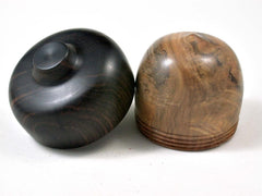 LV-3046 Vitex Burl & Ebony Acorn Pill Box, Engagement Ring Box, Keepsake-SCREW CAP