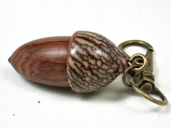 LV-2933 Acorn Pendant Box, Compartment Jewelry from Snakewood & Betel Nut-SCREW CAP