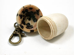 LV-2649 American Holly & Raffia Nut Pendant Acorn, Charm, Secret Compartment, Pill Fob -SCREW CAP
